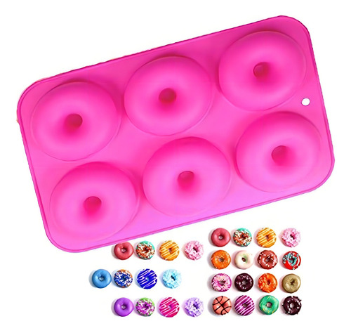 Conjunto de moldes de rosca de silicone de 6 cavidades de 2 antiaderentes em tamanho real