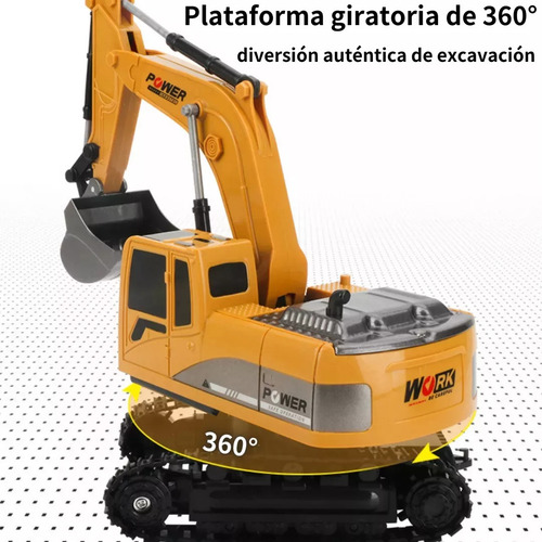 Rc Excavadora 1:24 Rc Coche Juguete Para Niños Amarillo S