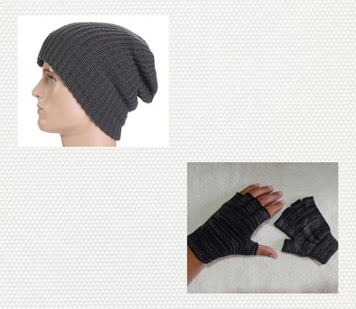 Gorro Tuka Gomelo En Lana Unisex + Guantes Dedos Libres