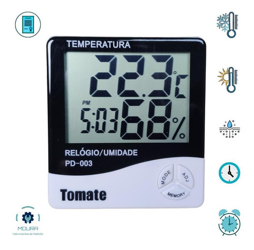 Termo-higrômetro Digital + Certificado Calibração Rastreável