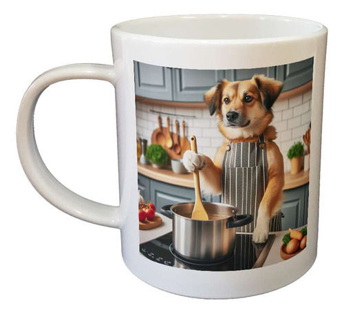 Taza Plastico Perro Cocinando Amor Cocina Cocinero M3