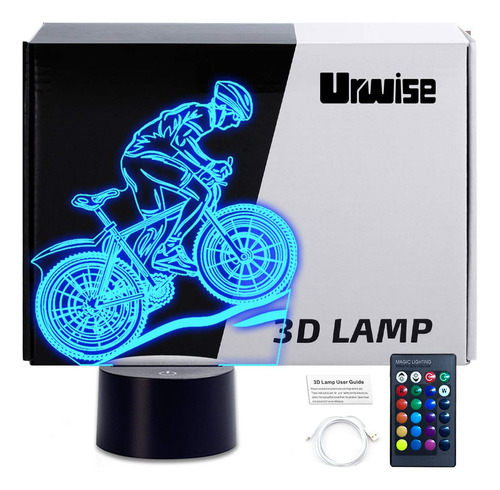 Luz Nocturna 3d Para Bicicleta Montaña 16 Color Cambiante