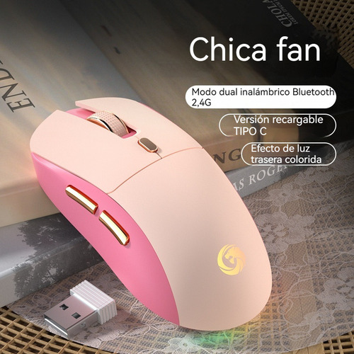 . Type-c Recargable Silencioso Inalámbrico Bluetooth Mouse