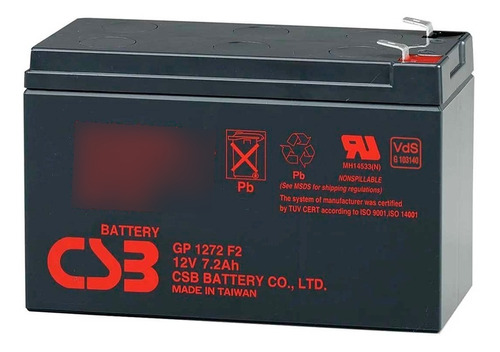Imagen 1 de 3 de Baterias 12v 7ah Marca Csb Modelo Gp1272f2 Ups Apc Cdp Eaton