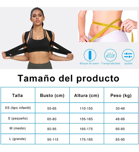 Imagen 4 de 8 de Faja Correctora Postural Chaleco Ajustable
