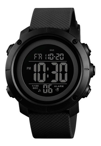 Relógio masculino Skmei 1426, alarme digital submersível, cronômetro, cor da malha, cor da moldura preta, cor de fundo preta