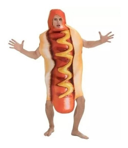 Fantasia Cachorro - Quente Fantasia Hot Dog Adulto Halloween