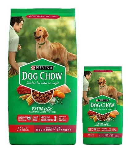 Dog Chow Adulto 21 Kg + 3 Kg Con Pate Premium 300 G Y Snacks