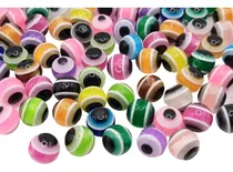 Comprar 50 Ojitos Turcos Bolita 8 Mm Pasantes Acrílico Insumos Bijou