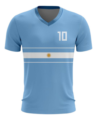 Camisa Uv Dry Fit Argentina Masculina Copa Plus Size G6 E G7