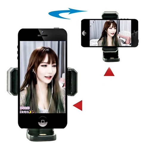 1 Porta Celular Smartphone Para Tripié 1/4 Con Giro 360