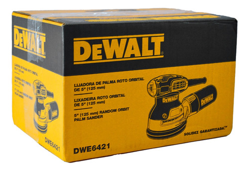 Lijadora Roto Orbital 5 Dewalt Dwe6421-b3 Amarillo 50 Hz/60hz