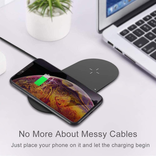 Cargador Inalámbrico Doble, Cosoos Fast Wireless Charging Pa