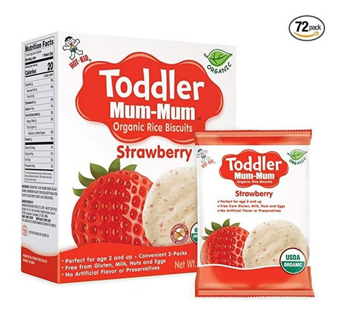 Toddler Galletas Organicas De Arroz Fresa 50g