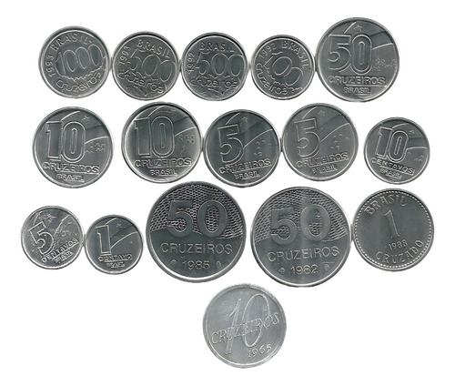 50 Cruzeiros 1982 1985 E 1992 + 1 5 E 10 Centavos 1989 +10mo