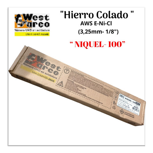 Electrodo Hierro Colado  E Ni-cl Niquel 100 3,25 Mm-1/8  Wes