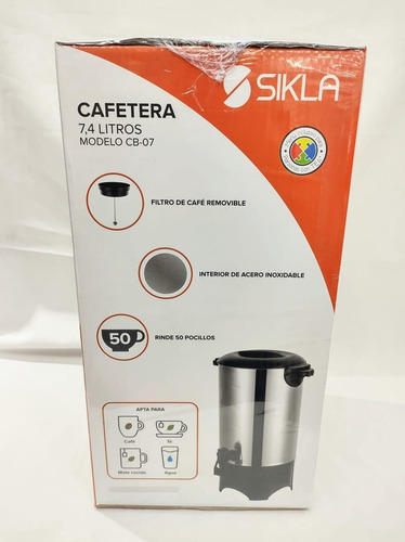 Imagen 3 de 4 de Cafetera De Filtro Sikla 7.4 L (50 Pocillos) - Modelo Cb-07