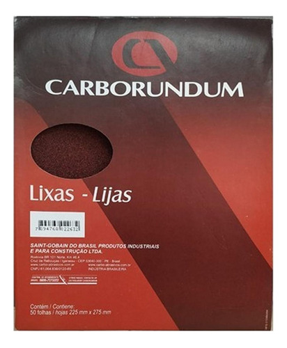 Lixa Massa Carborundum 60 - Kit C/50 Peca