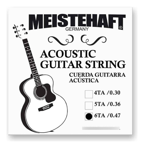Set Cuerdas Individuales 0.47 Guitarra Acustica Meistehaft