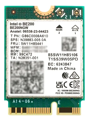 Placa Wifi 7 Intel Be200 Pci Express Bluetooth Pcie Be200ngw