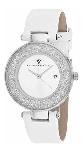 Christian Van Sant Women's Dazzle Stainless Steel Quartz Lea