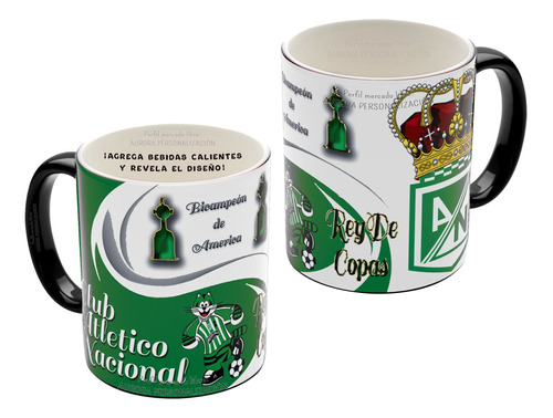 Mug Taza Pocillo Mágico Regalo Atletico Nacional De Medellín