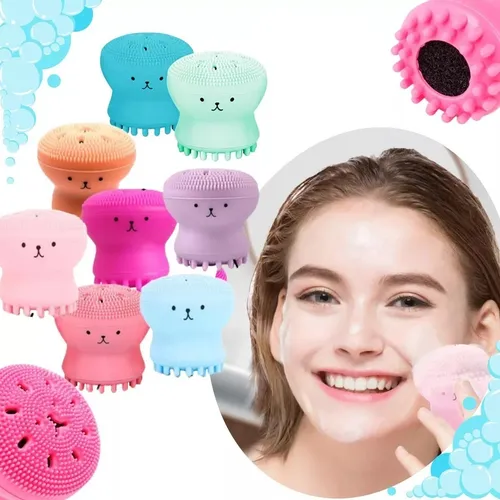 comprar Cepillo Exfoliante Facial Silicona Puntos Negros Colores Color Rosa Pastel