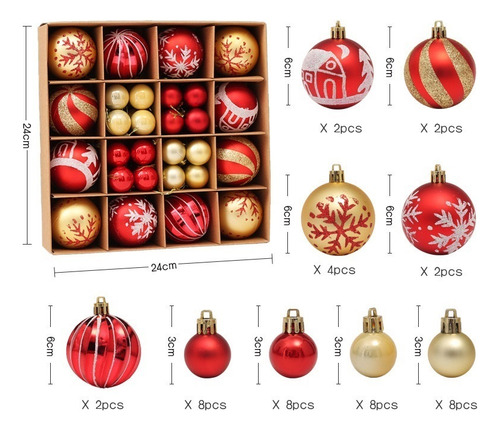 Kit De Esferas Y Adornos Navideños, 40 Piezas, Azul