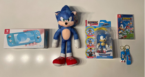 Nintendo Switch Lite Sonic Superstars Peluche Figura Llavero