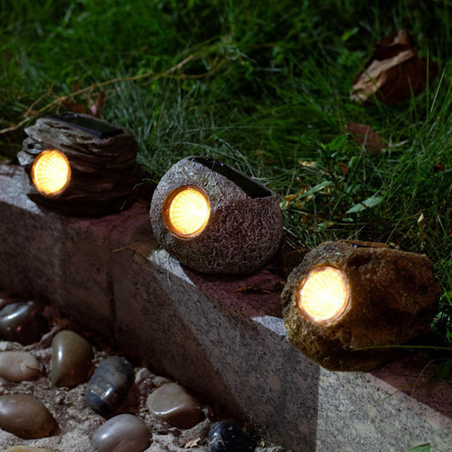 Lámpara Solar De Piedra Esin Rock Creativa Al Aire Libre