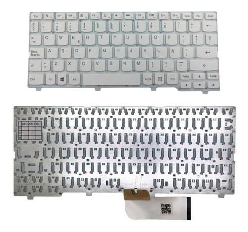 Teclado Para Portátil Lenovo Ideapad 100s-11iby Blanco Esp.