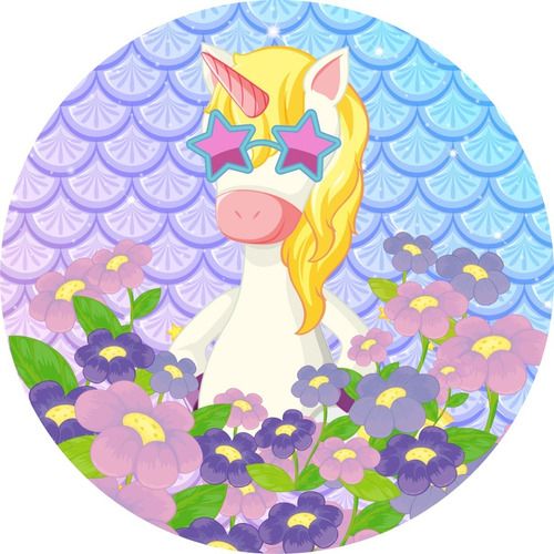 Banners Unicornio-circulares--lona Vinilica Con Dobladillos-