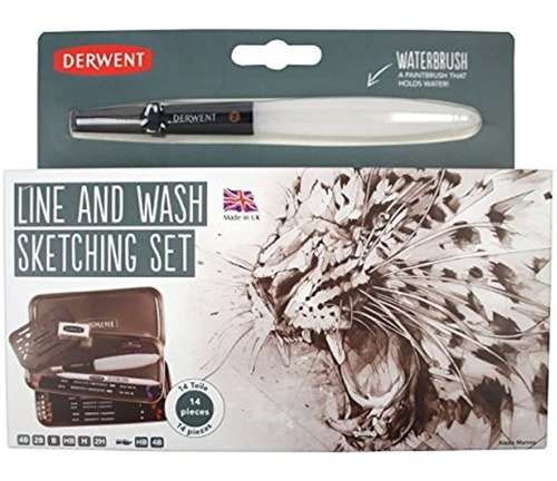 Derwent Line And Wash Sketching Set 14 Piezas Por Juego 2302