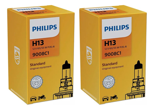 Kit 2 Lampara Philips H13 12v 60/55w 9008c1