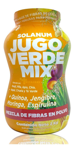 Imagen 1 de 7 de Jugo Verde Mix Quinoa Jengibre Piña Apio Spirulina Nopal 2kg
