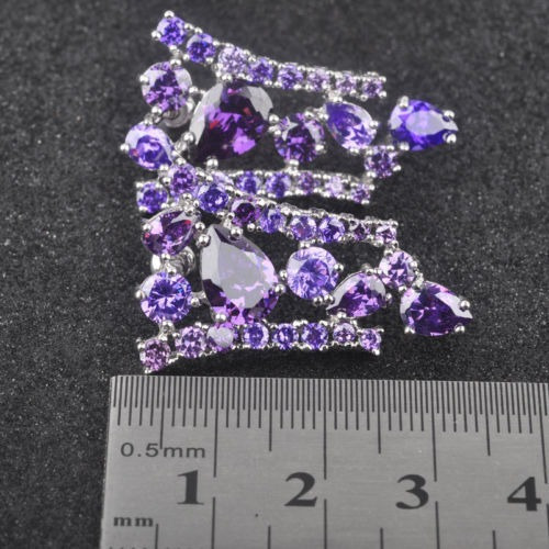 Piedra Preciosa Granate Amatista Púrpura Para Mujer Joyas De