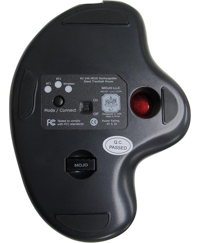 Raton Trackball Silencioso Recargable Y Multimodo Mojo (a...