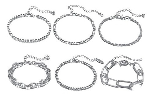 Pulseras Juego De 9 Pulseras De Cadena De Oro Para Mujeres