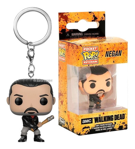 Llavero Pop The Walking Dead Negan Funko Pocket Scarlet Kids