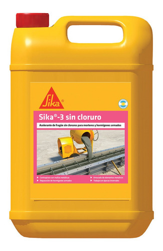 Sika 3 Acelerante De Frague Sin Cloruros X 25 Kg