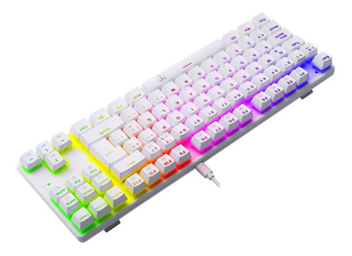 Teclado Gamer Mecanico T-dagger Bora White Rgb Outemu Red