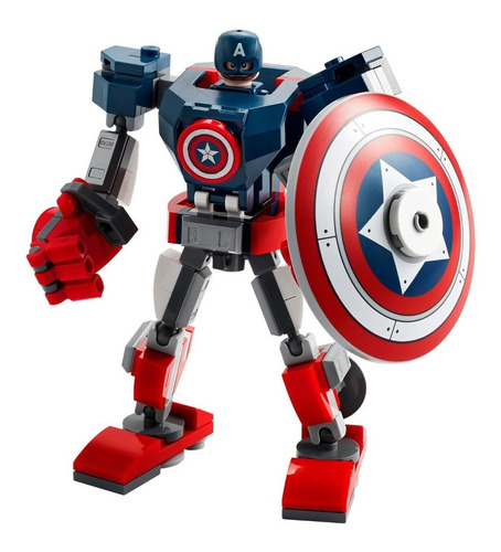 Imagen 1 de 7 de Lego Marvel Armadura Robotica De Capitan America 76168 Edu