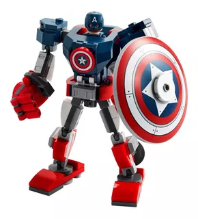 Bloques para armar Lego Marvel Captain America mech armor 121 piezas en caja