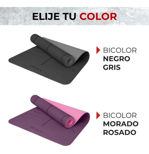 Imagen 6 de 8 de Mat Yoga Colchoneta Tapete Ejercicio 6mm Bolso+correa +guías