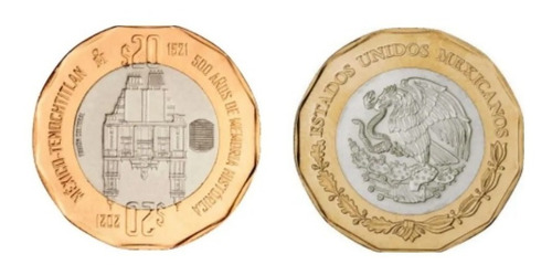 Moneda De 20 Pesos 500 Años Fundación Tenochtitlan