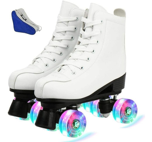 Womens Roller Skates Pu Leather High-top Roller Skates Four-