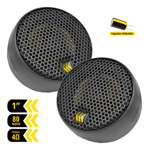 Par Mini Tweeter Tuiter Kit 2 Vias Bravox Td 50u 40w Rms 4oh