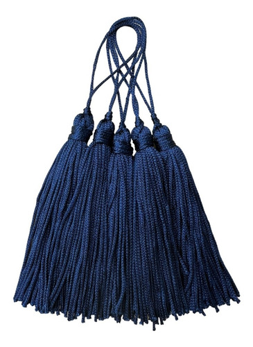 100 Franja Pingente Tassel Seda 8cm- Escolha A Cor Cor Azul-petróleo