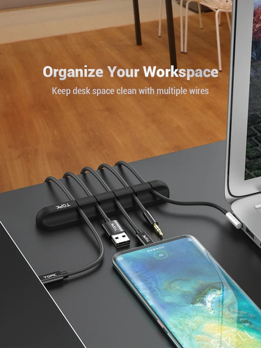 Imagen 4 de 8 de Organizador De Cable Silicona 5 Ranuras