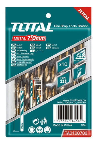 Broca Metal Hss Total Tools Tac100703
